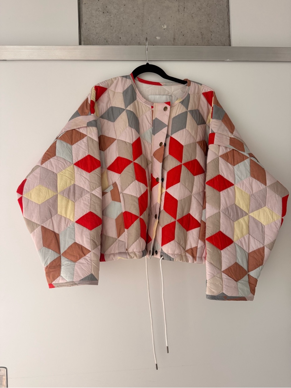 Arrange ASOS Geo-Quilted Cropped Bomber Jacket in Multi-Color